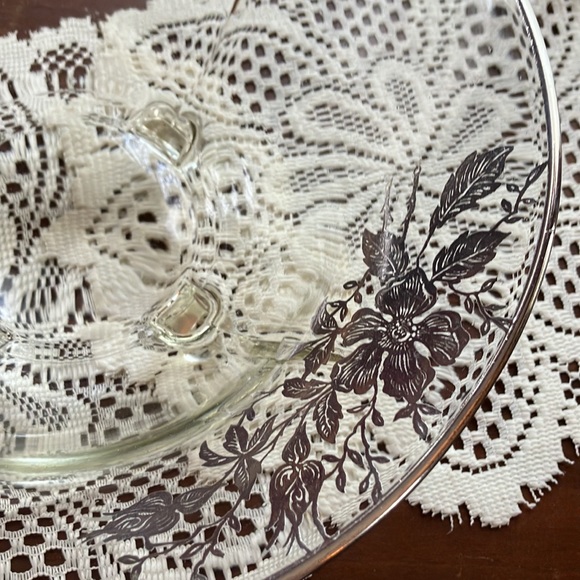 Sterling Floral Gilded Crystal Footed Bowl (creamer & sugar listed separately) - Picture 6 of 8